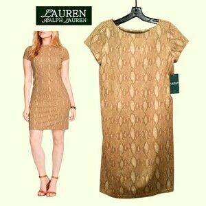 Lauren Ralph Lauren NEW Python Snake Sheath Dress PS